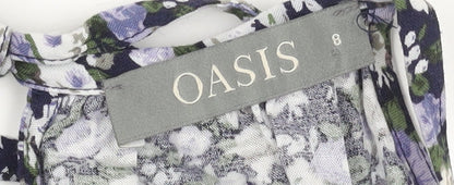 Oasis Women's Floral Midi Wrap Dress - Size 8