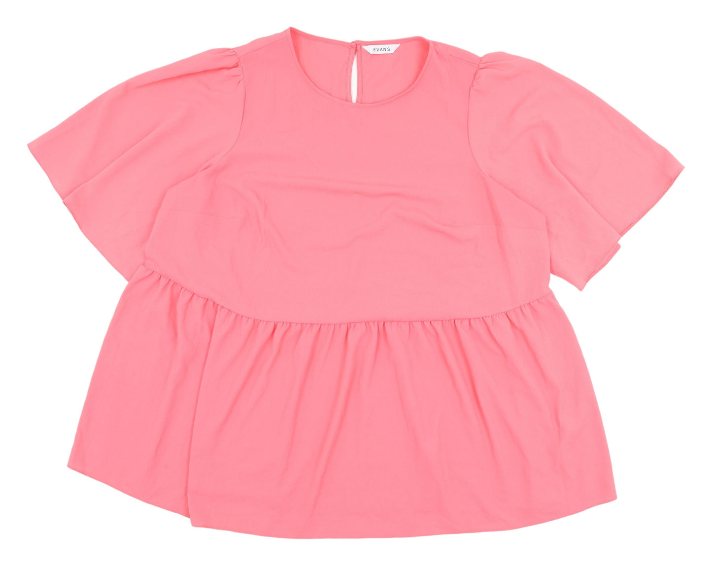 Evans Women's Pink Flutter Sleeve Tunic Blouse Size 20