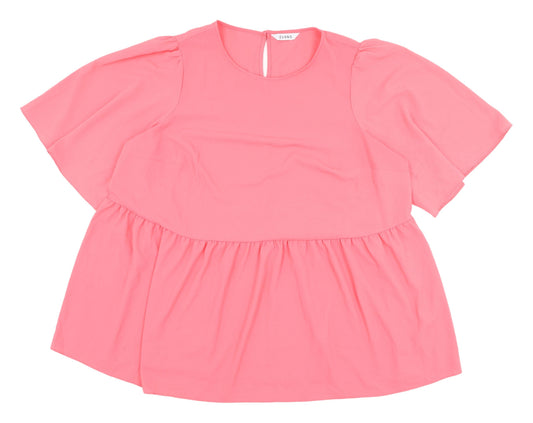 Evans Women's Pink Flutter Sleeve Tunic Blouse Size 20