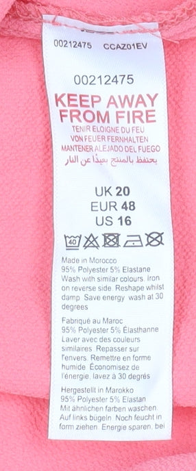 Evans Women's Pink Flutter Sleeve Tunic Blouse Size 20