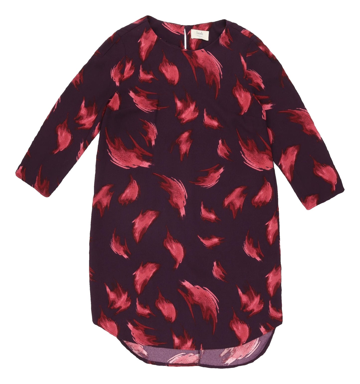 Hush Women's Purple Shift Dress, Size L, 3/4 Sleeve