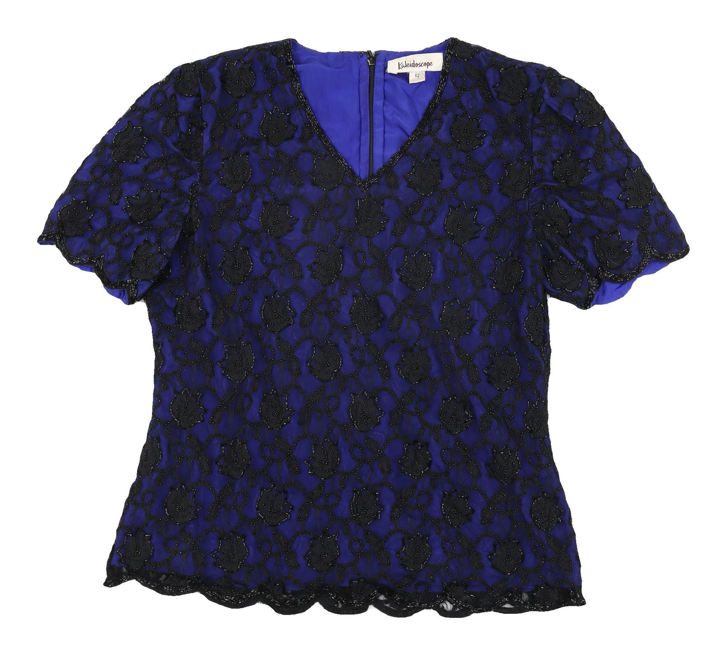 Womens UK Size 12 Kaleidoscope Blue Basic Blouse