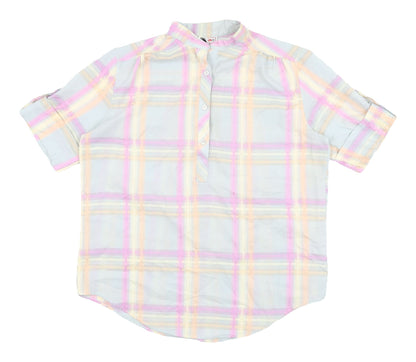 Square One Women's Multicoloured Plaid Blouse, Size 12