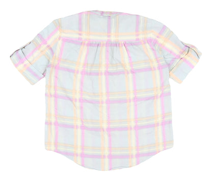 Square One Women's Multicoloured Plaid Blouse, Size 12