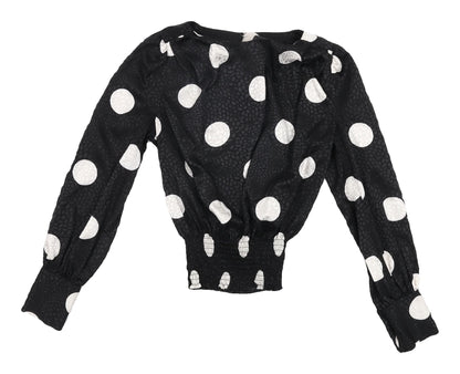 Womens UK Size 4 New Look Black Cropped Blouse
