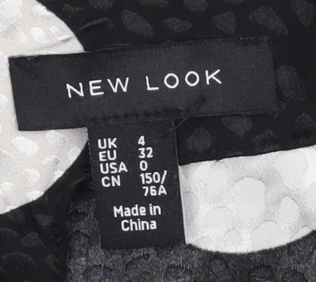 Womens UK Size 4 New Look Black Cropped Blouse