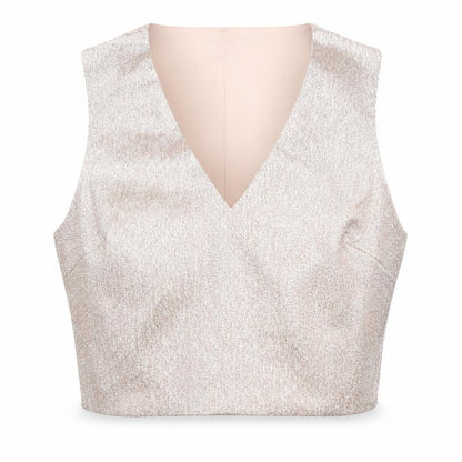 Womens UK Size UK 12 Miss Selfridge Silver Cropped Blouse
