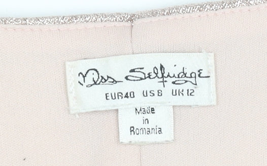 Miss Selfridge Women's Silver Cropped Blouse UK 12