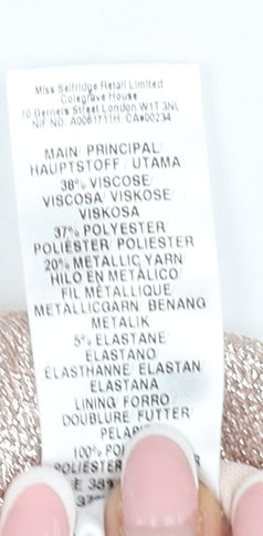 Miss Selfridge Women's Silver Cropped Blouse UK 12