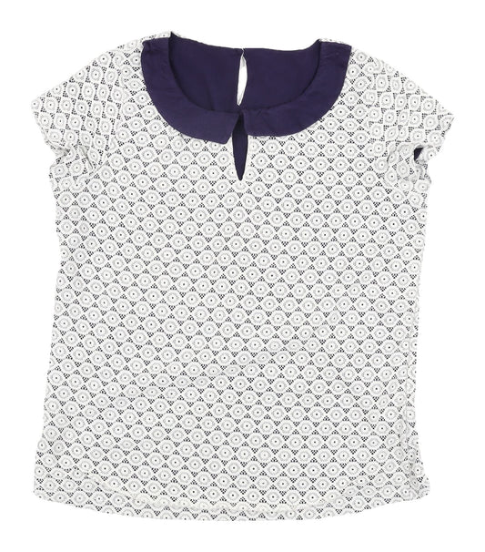 Womens UK Size 16 Debenhams White Basic Blouse