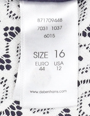 Womens UK Size 16 Debenhams White Basic Blouse