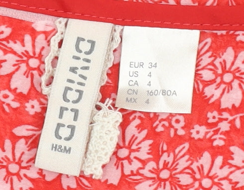 Womens UK Size 6 H&M Red  Blouse