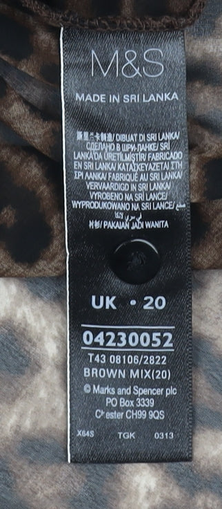Womens UK Size 20 Marks and Spencer Brown  Blouse