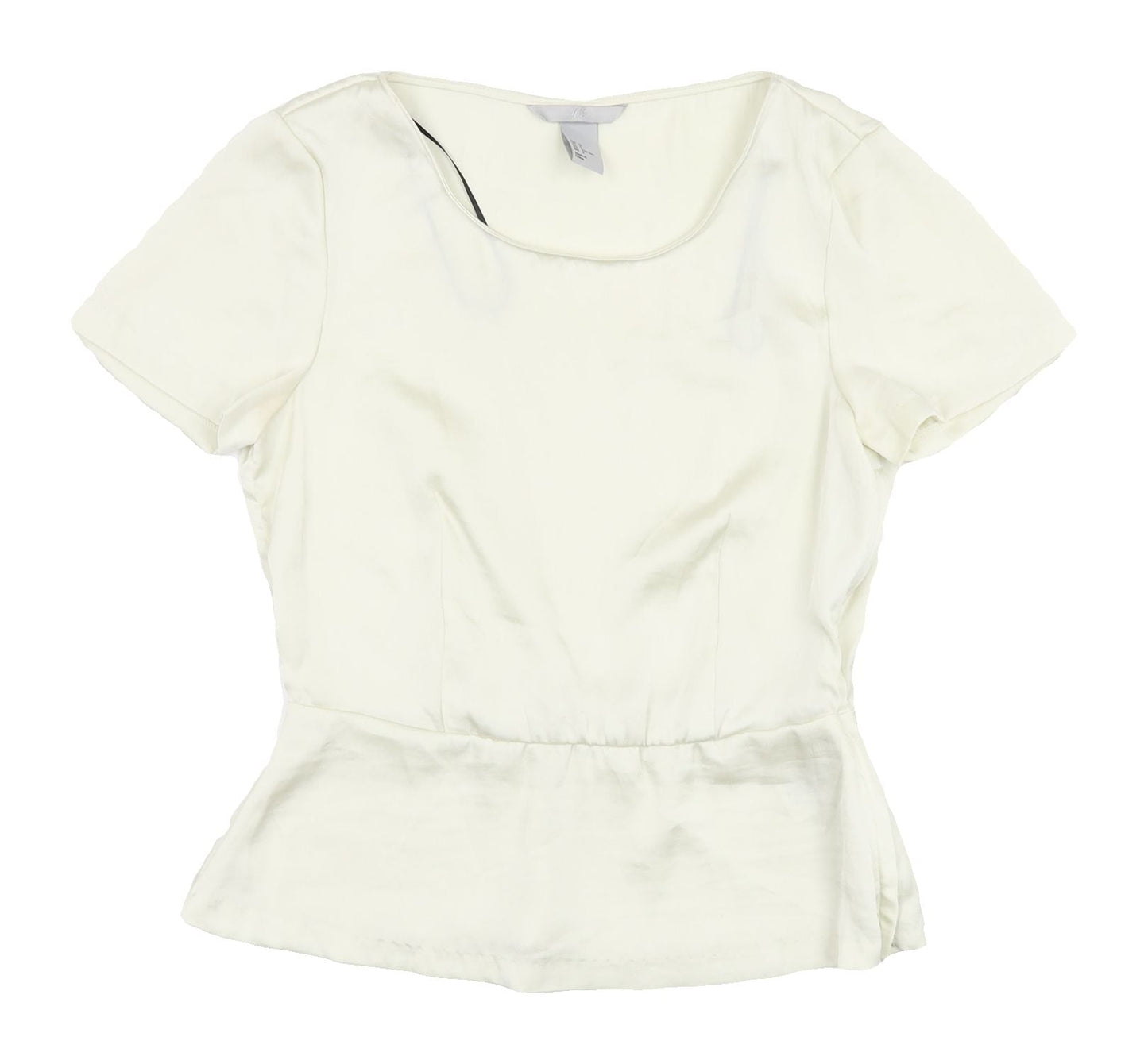 Womens UK Size 4 H&M Ivory Basic Blouse