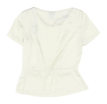 Womens UK Size 4 H&M Ivory Basic Blouse