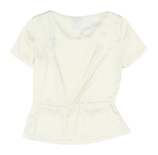 Womens UK Size 4 H&M Ivory Basic Blouse