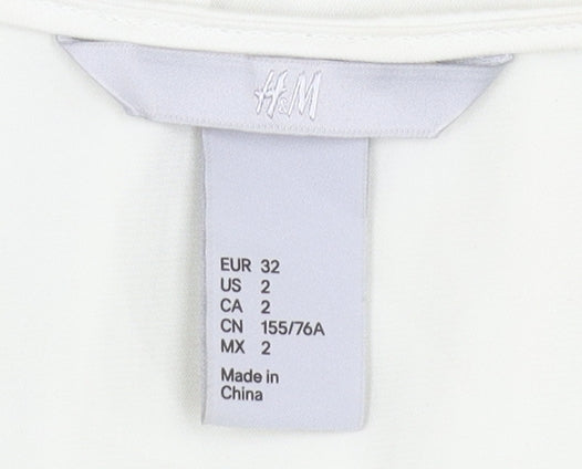 Womens UK Size 4 H&M Ivory Basic Blouse