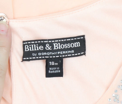 Womens UK Size 16 Billie & Blossom by Dorothy Perkins Pink Tunic Blouse