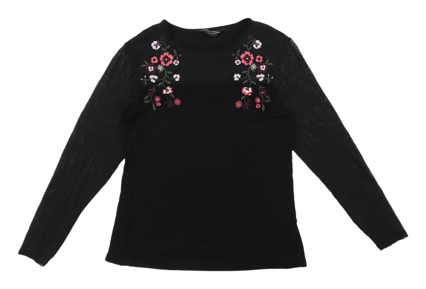 Womens UK Size 14 Dorothy Perkins Black Tunic Blouse