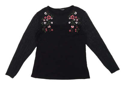 Womens UK Size 14 Dorothy Perkins Black Tunic Blouse
