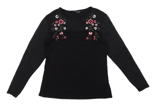 Womens UK Size 14 Dorothy Perkins Black Tunic Blouse