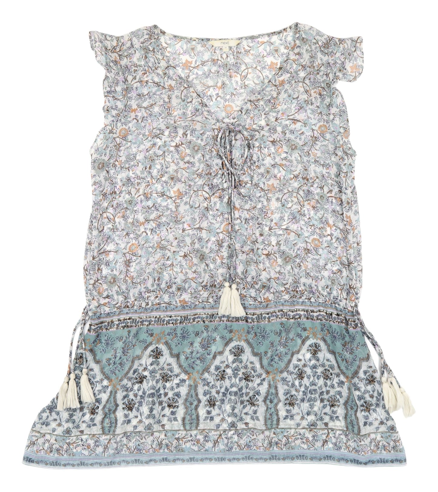 Next Women's Multicoloured Kaftan Dress Size 14