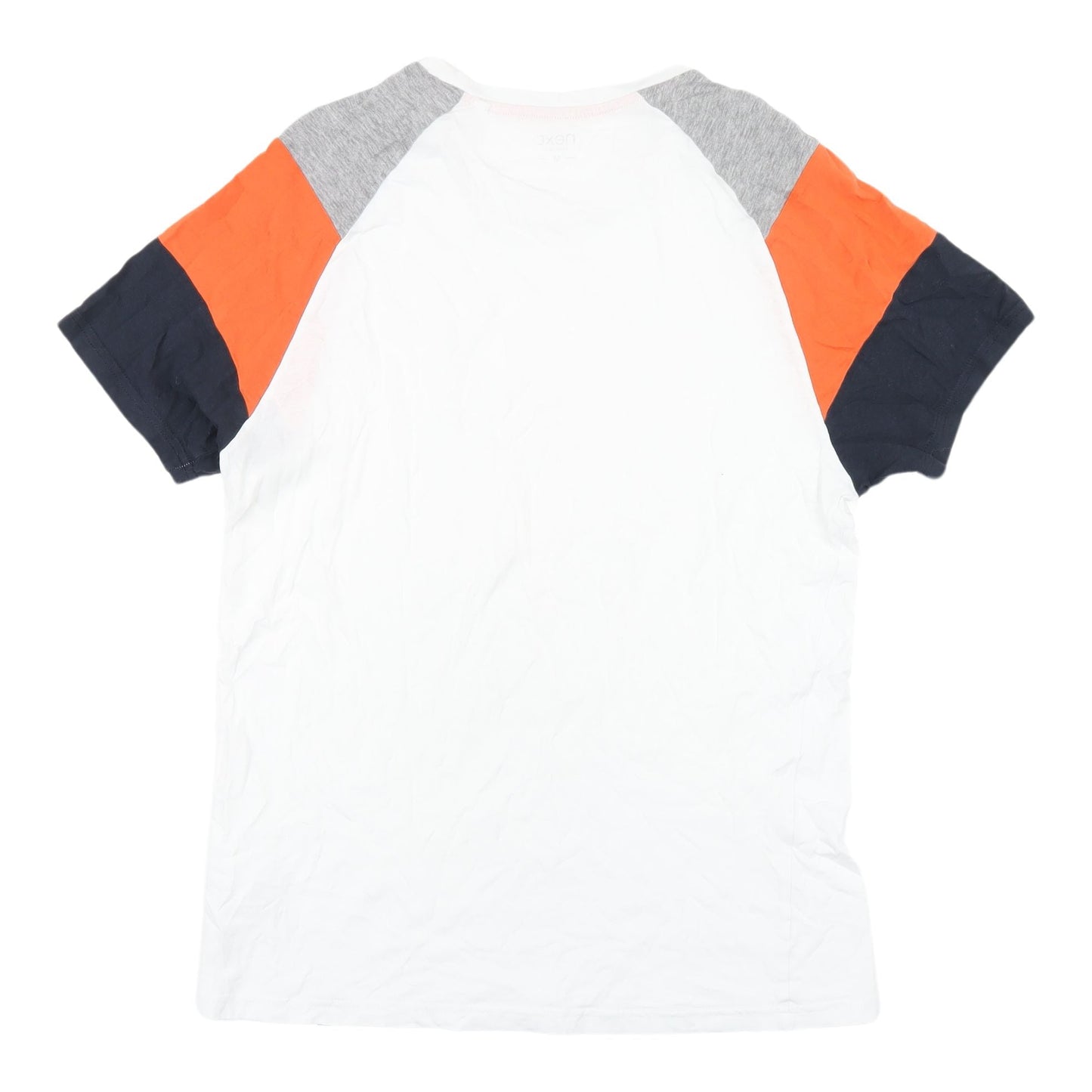 Next Men's Colourblock T-Shirt, M, White, Orange, Casual Cotton