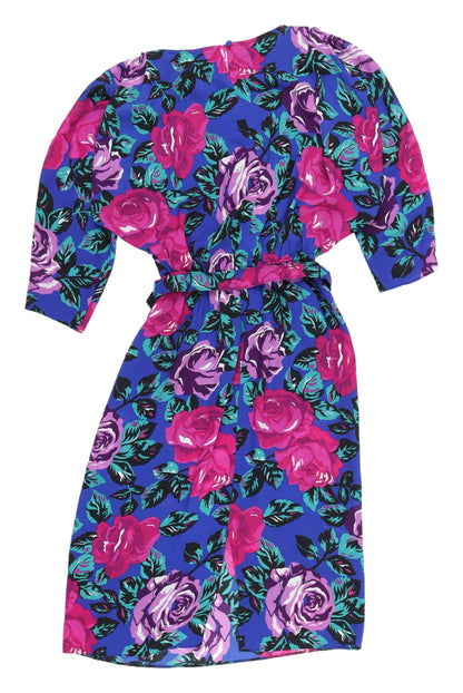 C&A Women's Multicoloured Floral A-Line Dress, Size 12