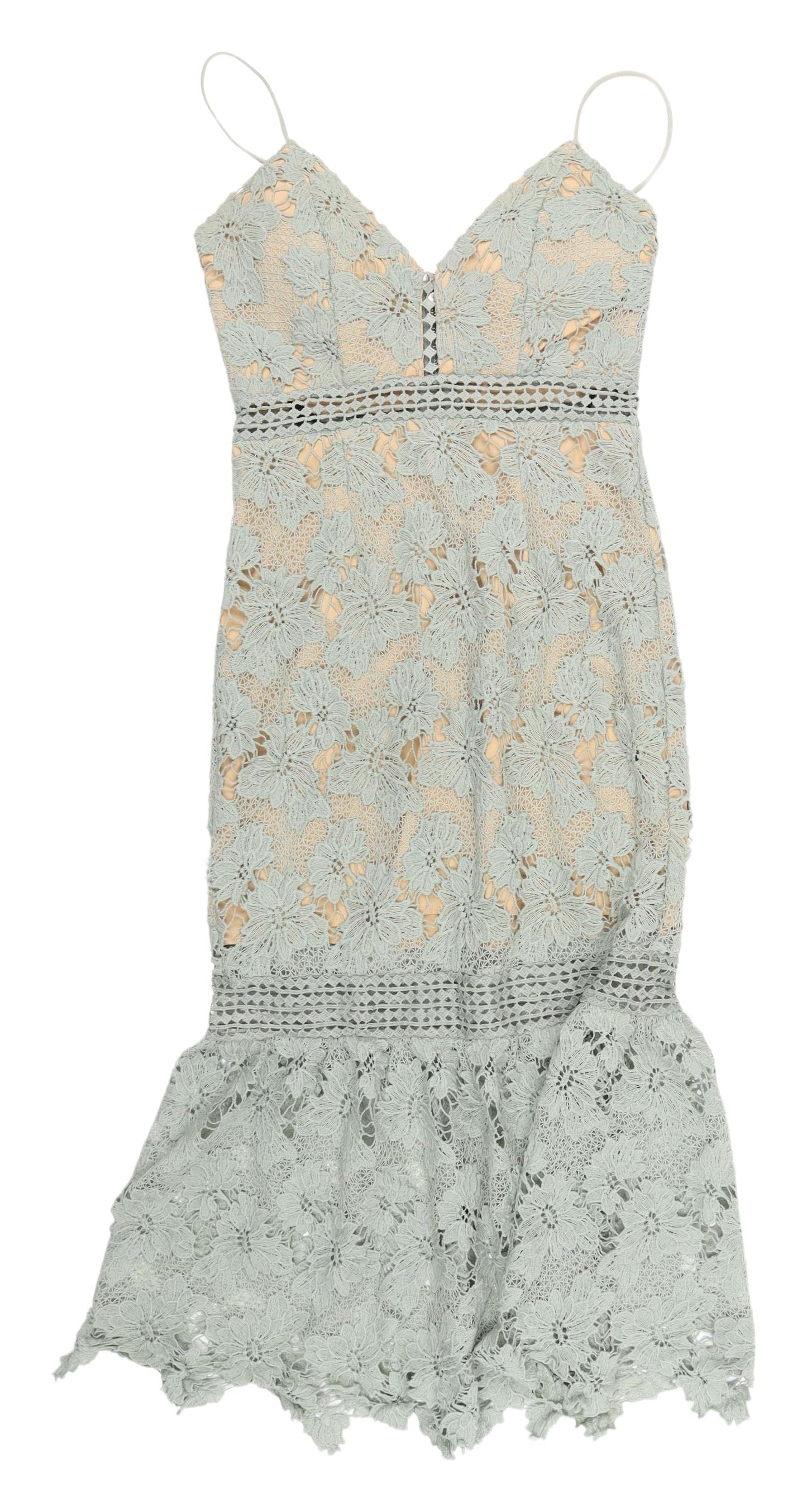 Missguided Women's Midi Mermaid Floral Lace Dress UK 10