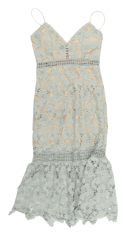 Missguided Women's Midi Mermaid Floral Lace Dress UK 10