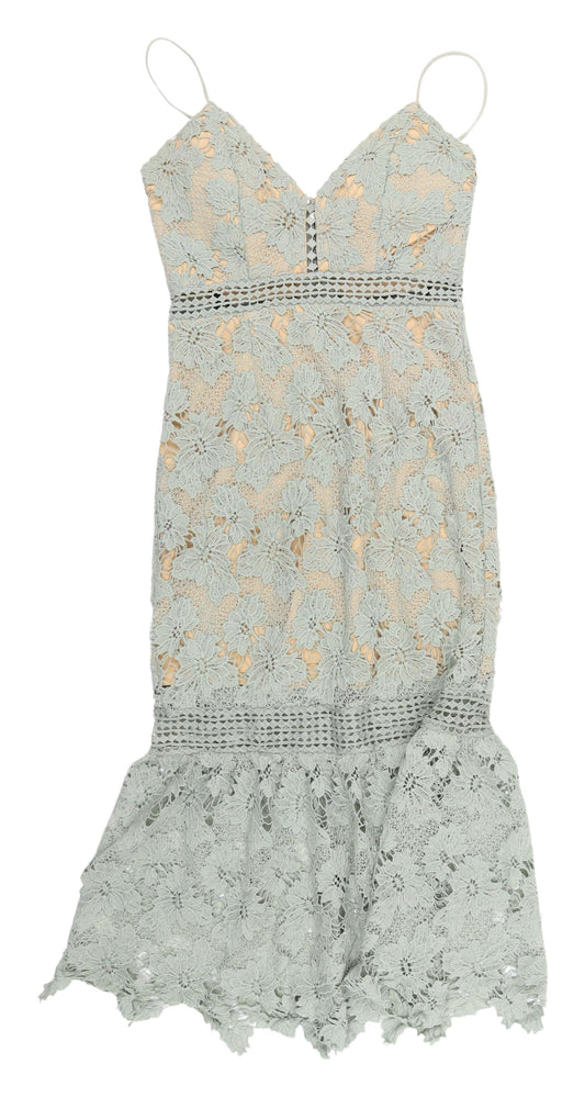 Missguided Women's Midi Mermaid Floral Lace Dress UK 10