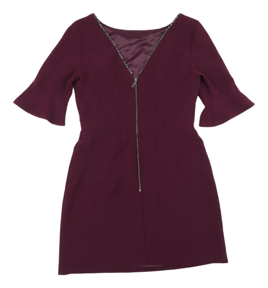 Oasis Women's Purple A-Line Knee Length Dress Size 10
