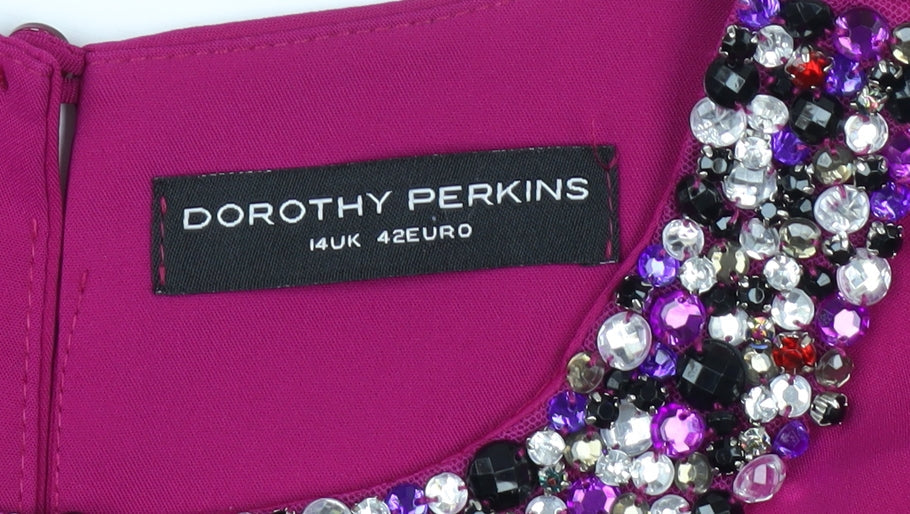 Dorothy Perkins Women’s Pink Beaded Dress Size 14