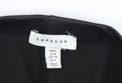 Topshop Black Flared Trousers 8 Tall Women's