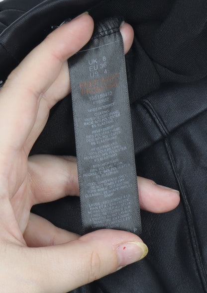 Topshop Black Flared Trousers 8 Tall Women's