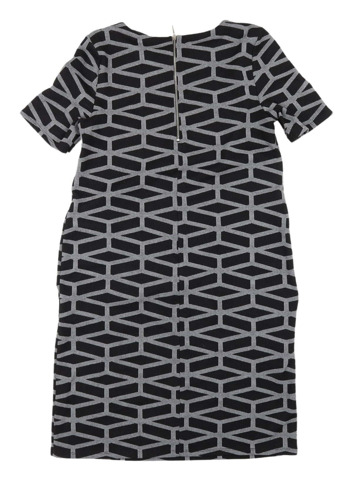 Wallis Women's Black Geometric Shift Dress Size 10