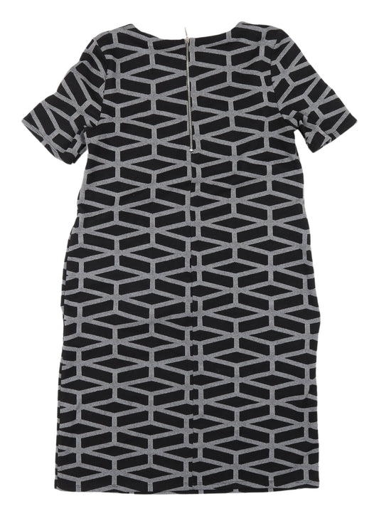 Wallis Women's Black Geometric Shift Dress Size 10