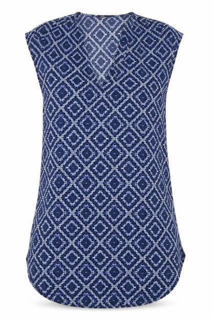 H&M Women's Blue Geometric Shift Dress Size 8