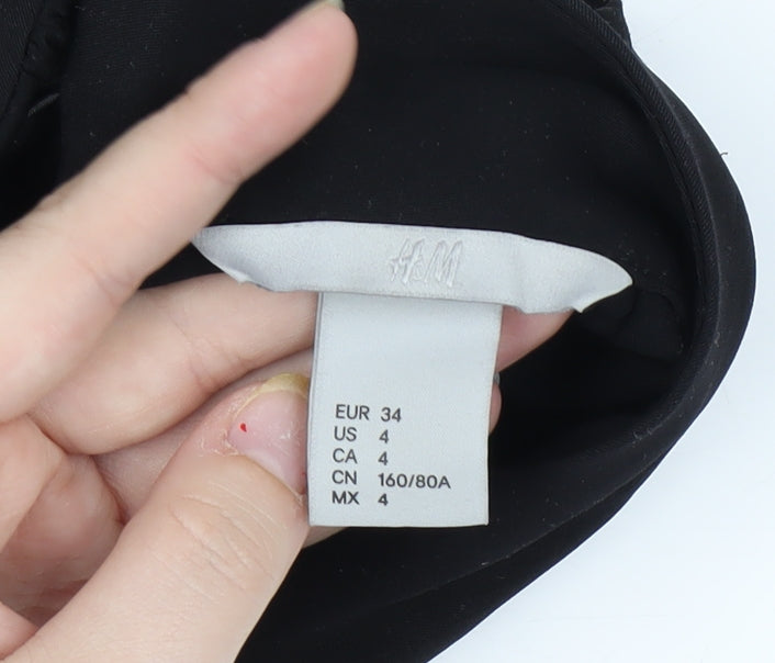 Womens UK Size 6 H&M Black Basic Blouse