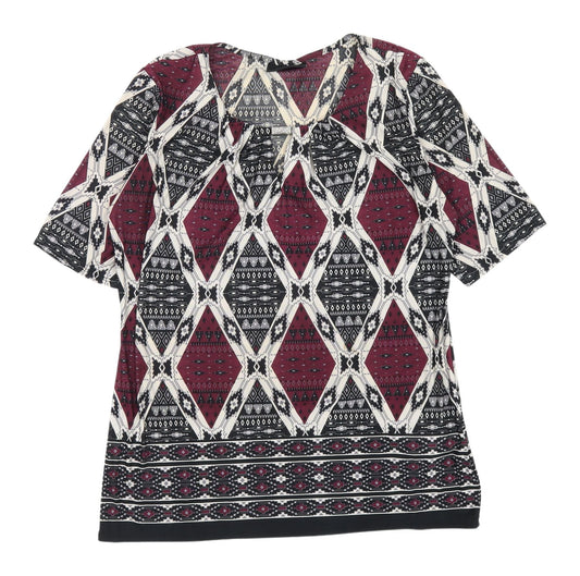 Womens UK Size 10 Wallis Multicoloured Basic Blouse