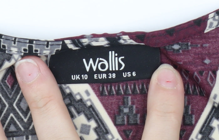 Womens UK Size 10 Wallis Multicoloured Basic Blouse