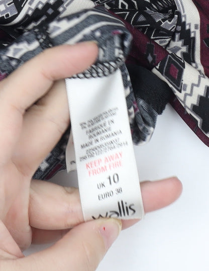 Womens UK Size 10 Wallis Multicoloured Basic Blouse