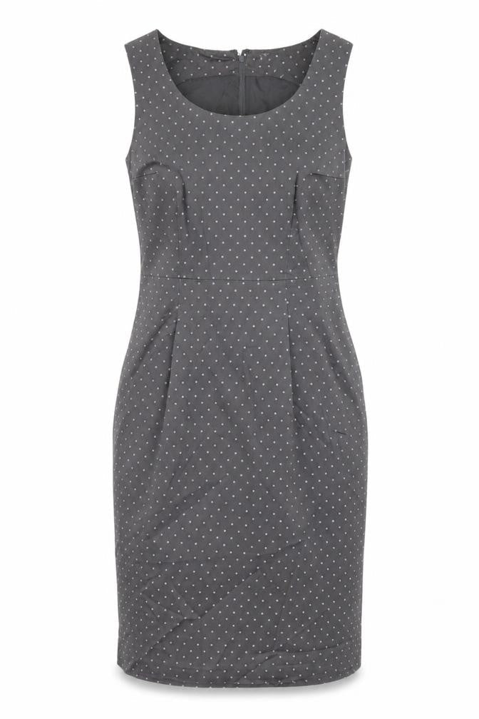 H&M Women's Grey Polka Dot Sheath Dress, Size 6