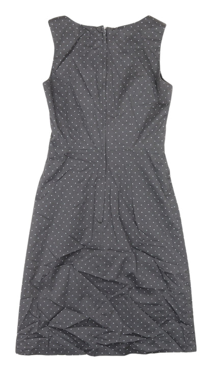 H&M Women's Grey Polka Dot Sheath Dress, Size 6