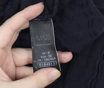 Womens UK Size 8 Marks and Spencer Black  T-Shirt