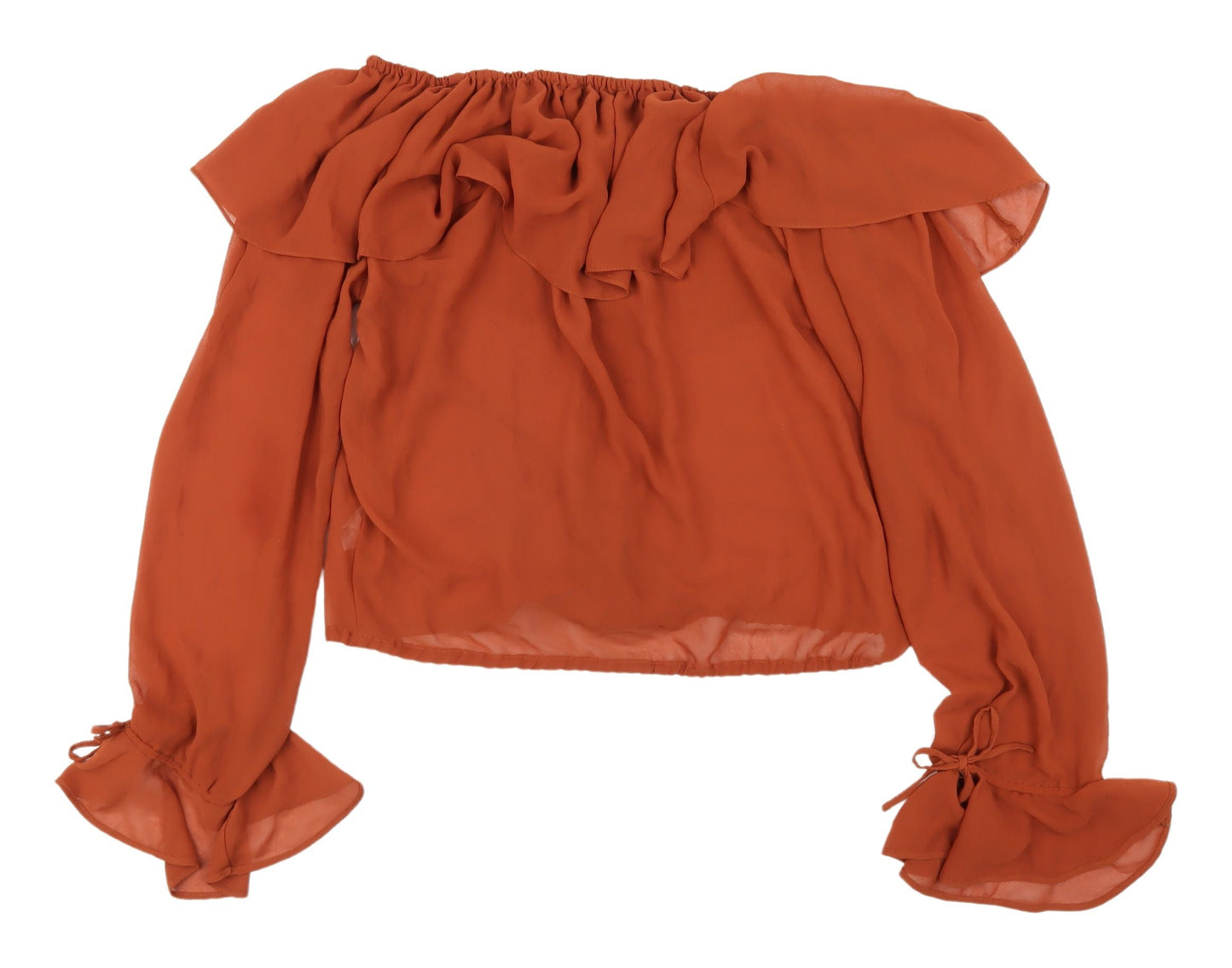 Womens UK Size UK 10 Topshop Orange Wrap Blouse