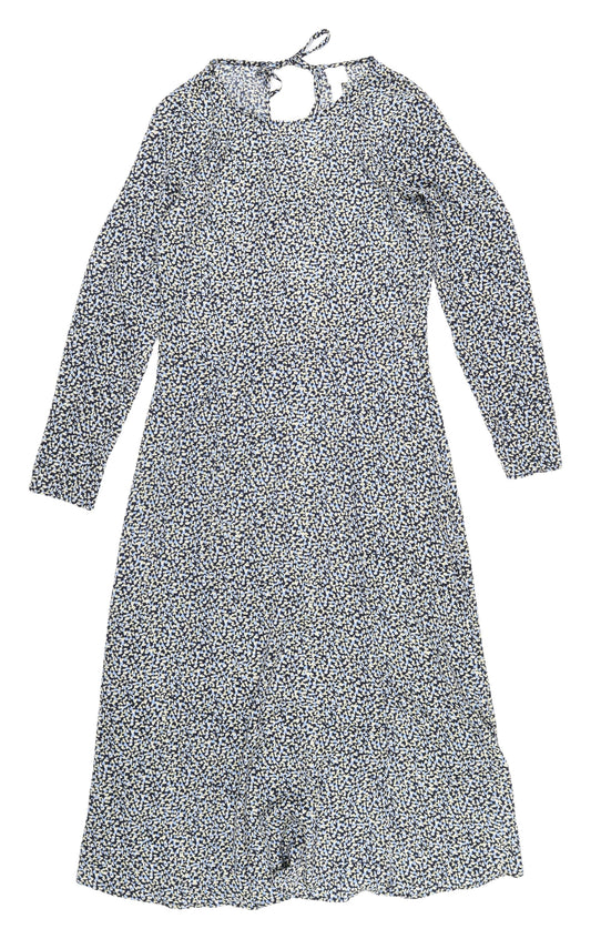 H&M Women's Multicoloured A-Line Dress - Size 8