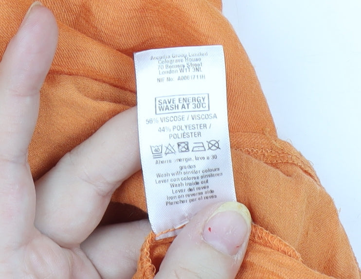 Womens UK Size 10 Wallis Orange Basic Blouse