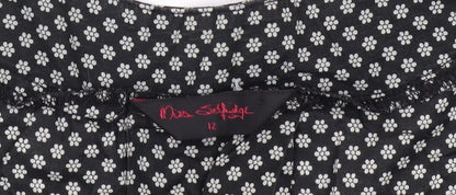 Miss Selfridge Black Floral Dress Size 12 Women