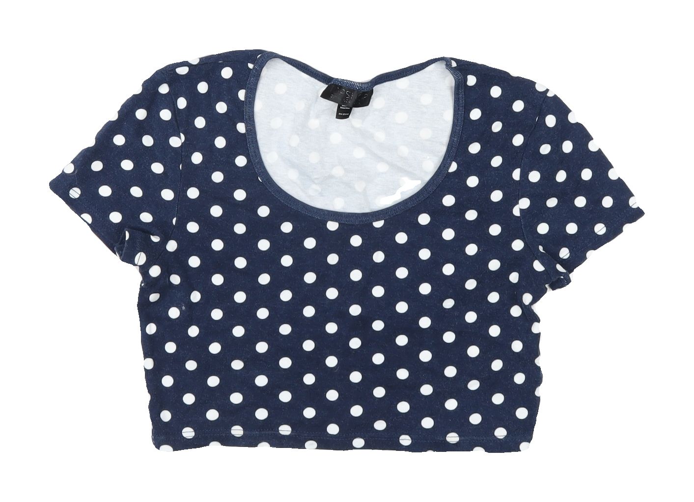 Womens UK Size 8 Topshop Blue Cropped T-Shirt